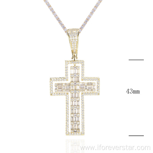 silver cz pave cross charm pendant jewelry